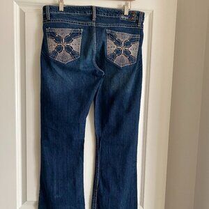 Stylish Cruel MALLORY Jeans Women’s Size 11/12 LONG Stretch Relaxed Flare Style